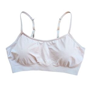 Athleta Sports Bra Size Large Light Gray Racerback Adjustable Strap Yoga Pilates